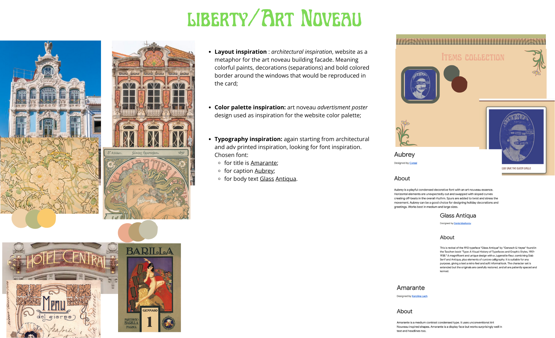 art noveau theme moodboard