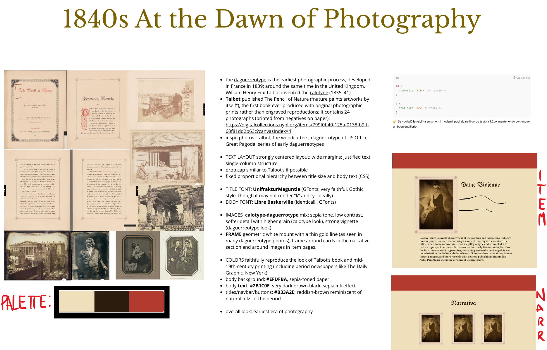 daguerreotype theme moodboard