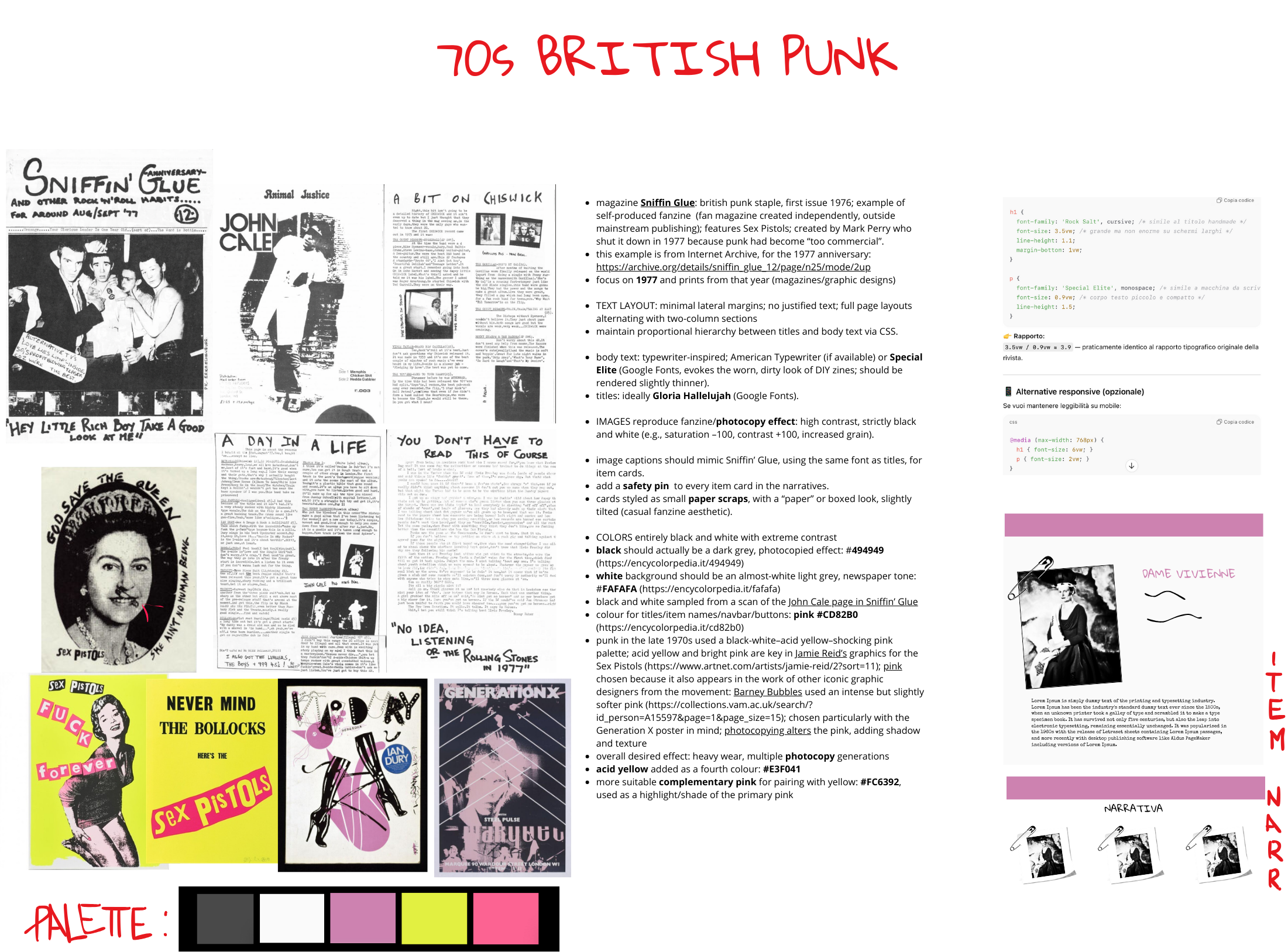 punk theme moodboard